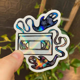 Holographic Videotape Ghosts Sticker