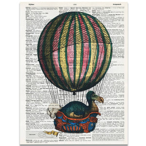 Dodo feels kind of bad that everyone thought he was extinct, when really he just got carried away with his new hot air balloon hobby Dictionary Print