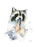 "OMG" Raccoon Modern Watercolor Art Print