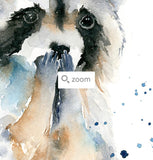 "OMG" Raccoon Modern Watercolor Art Print
