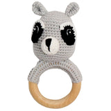 Riley the Raccoon Lovey Mini Blanket with Removable Teething Rattle Ring