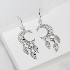 Crescent Moon Dreamcatcher Earrings