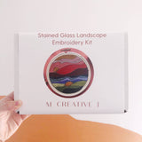 Stained Glass Landscape- Beginner DIY Embroidery Kit