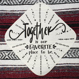 Family Mexican Blanket "Together" - Burgundy Throw