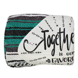 Family Mexican Blanket "Together" -Forest Green Throw