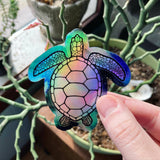 Holographic Galaxy Sea Turtle Sticker