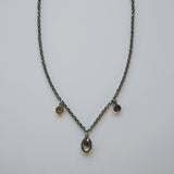 JONNA MINI Black Silver Necklace 'Rutilated Quartz'