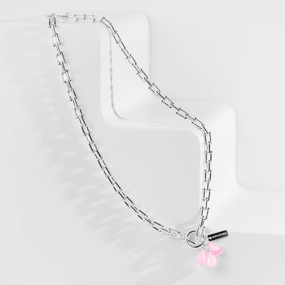 Pomegranate Seeds Necklace in Silver and Pink by Anet's Collection