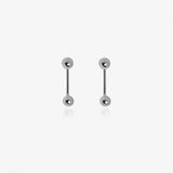 Simple Silver Screw Back Earrings