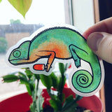 Transparent Chameleon and Popsicle Sticker