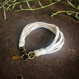 Multi Strand Leather Bracelet - White