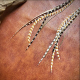 Mini Feather Earrings - Grizzly &amp; Ginger