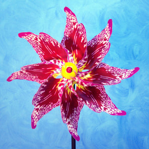 Magenta Orchid Pinwheel Wind Spinner Whirligig Windmill Fan