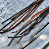 Leather Tassel Earrings - Rust &amp; Black