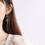 Moonstone Circle Earrings