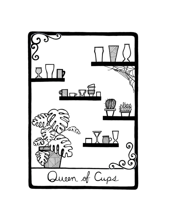 Queen of Cups Tarot Card Art Print
