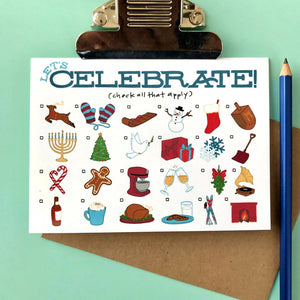 Celebrate! (check all that apply) - available as single cards, or packs of 6 & 12