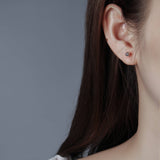 Simple Silver Screw Back Earrings