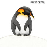 "Waiting" Penguin with Egg Print