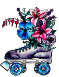 Roller Skate With Flowers Art Print