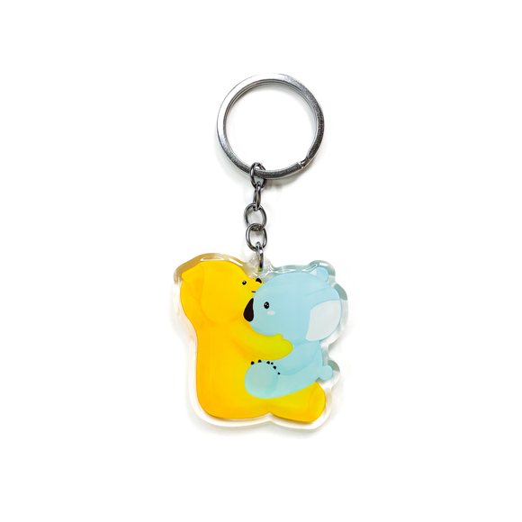 Bear & Koala Hug Keychain