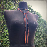 Leather Wrap Choker - Rust