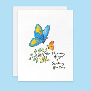 Butterfly Thinking of You and Sending Love Card