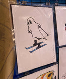 Skiing Ghost Art Print