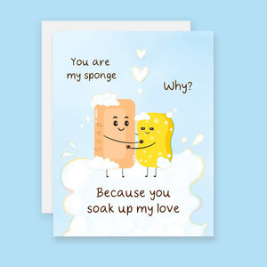 Soap and Sponge Love Card, Cute Couple Card