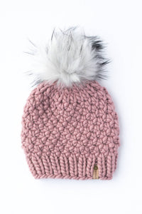 Peruvian Wool Knit Hat with Faux Fur Pom Pom (Multiple Colors Available)