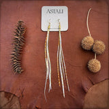 Mini Feather Earrings - Blonde Grizzly