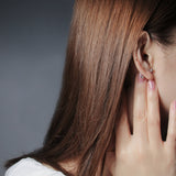 Simple Silver Screw Back Earrings