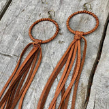 Hoop Tassel Earrings - Rust