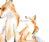 Fox Family of 4 Watercolor Art Print