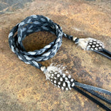 Leather Wrap Accessory - Charcoal & Black