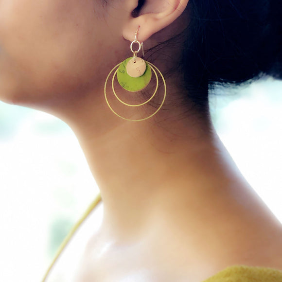 Encircle Earrings - Green