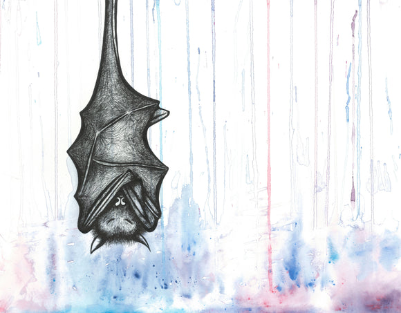 Watercolor Bat Art Print