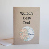 World's Best Dad Mini Map Card