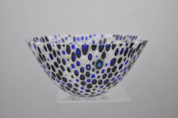 Cobalt and white murrine bowl