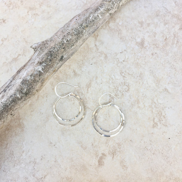 Small Sterling Silver Double Hoops