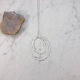 Large Silver Five Circle Necklace