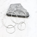 Silver Interlocking Two Circle Earrings