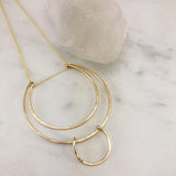 Geometric Gold Halo Necklace