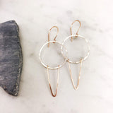 Silver and Rose Gold Geometric Earrings