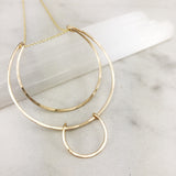 Geometric Gold Halo Necklace