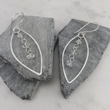 Silver Leaf Earrings with Herkimer Diamonds