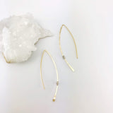 Hammered Gold and Sterling Silver Threader Earring