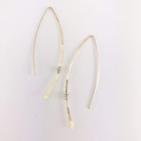 Hammered Gold and Sterling Silver Threader Earring