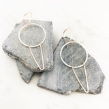 Silver and Rose Gold Geometric Earrings