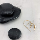 Gold Arch Earrings with Herkimer Diamonds